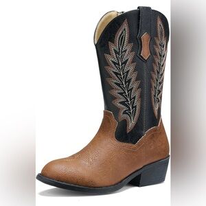 Classic embroidered mid-calf cowboy boots for girls